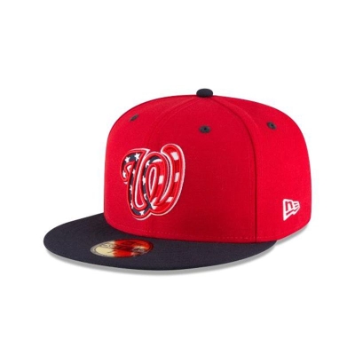 Red Washington Nationals Hat - New Era MLB Authentic Collection Alt 3 59FIFTY Fitted Caps USA2381640